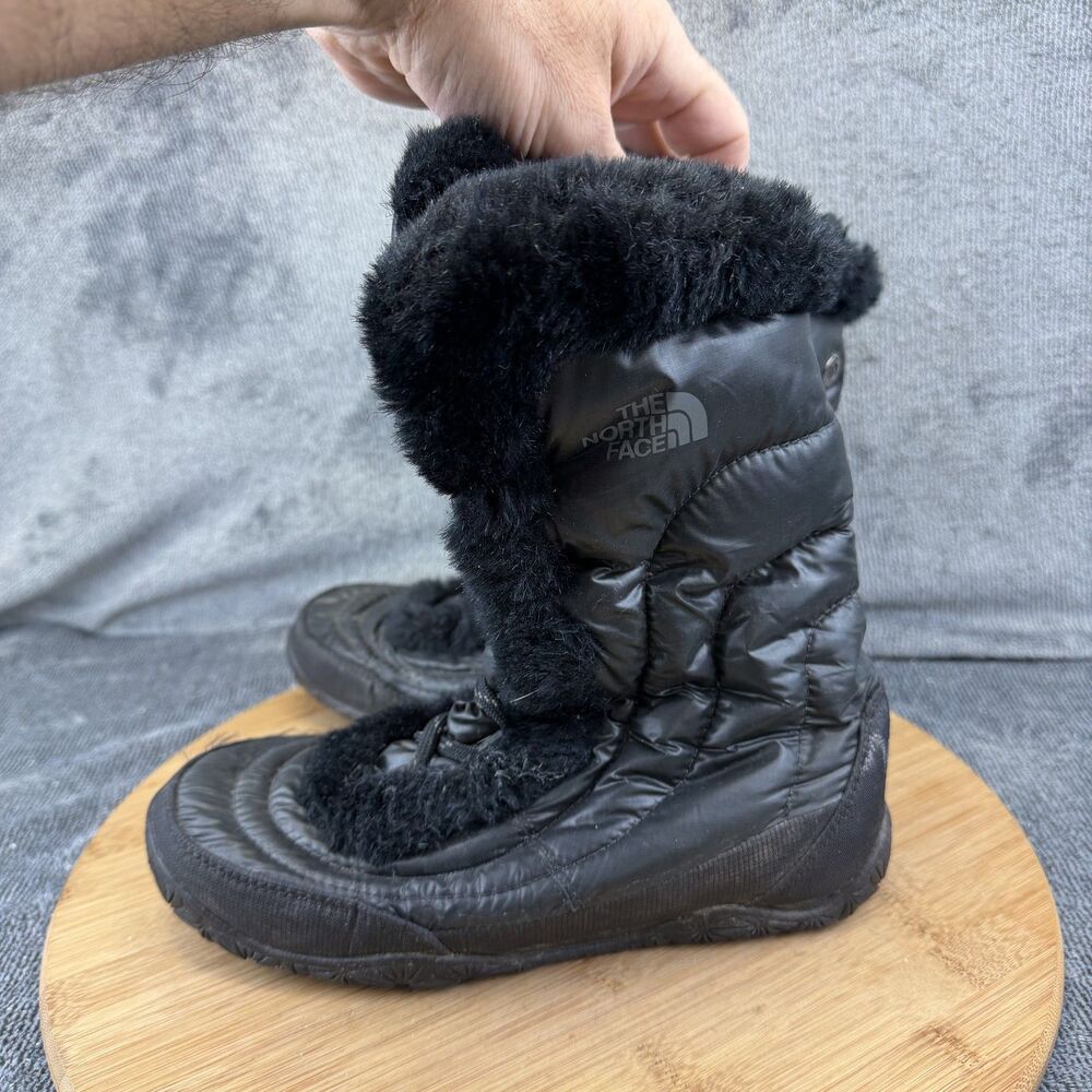 The North Face Boots Womens Size 6 Black Faux Fur Lined Winter Snow APPY FG4 - Picture 3 of 10